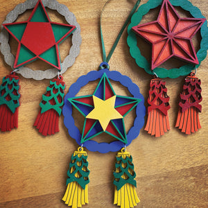 Wooden Parol Ornament w/ Star